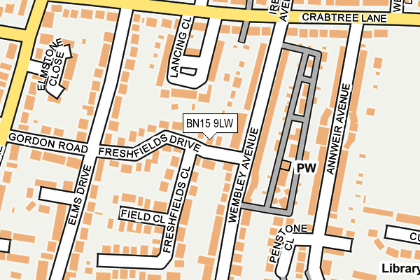 BN15 9LW map - OS OpenMap – Local (Ordnance Survey) BN15 9LW map - OS OpenMap – Local (Ordnance Survey)