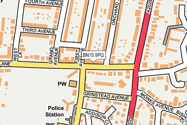 BN15 9PQ map - OS OpenMap – Local (Ordnance Survey) BN15 9PQ map - OS OpenMap – Local (Ordnance Survey)