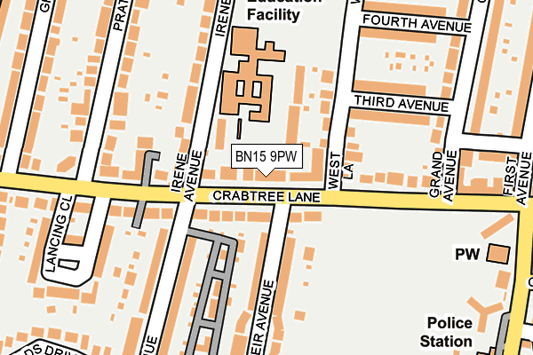 BN15 9PW map - OS OpenMap – Local (Ordnance Survey) BN15 9PW map - OS OpenMap – Local (Ordnance Survey)