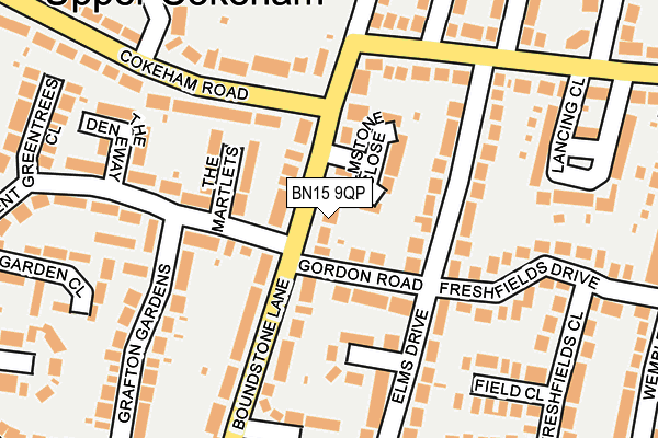 BN15 9QP map - OS OpenMap – Local (Ordnance Survey) BN15 9QP map - OS OpenMap – Local (Ordnance Survey)