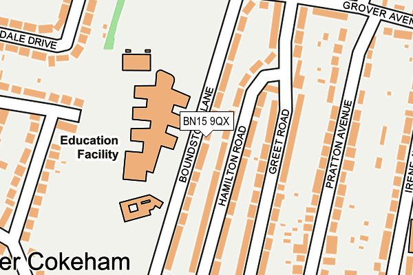 BN15 9QX map - OS OpenMap – Local (Ordnance Survey) BN15 9QX map - OS OpenMap – Local (Ordnance Survey)