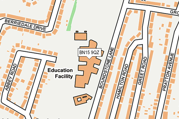 BN15 9QZ map - OS OpenMap – Local (Ordnance Survey)