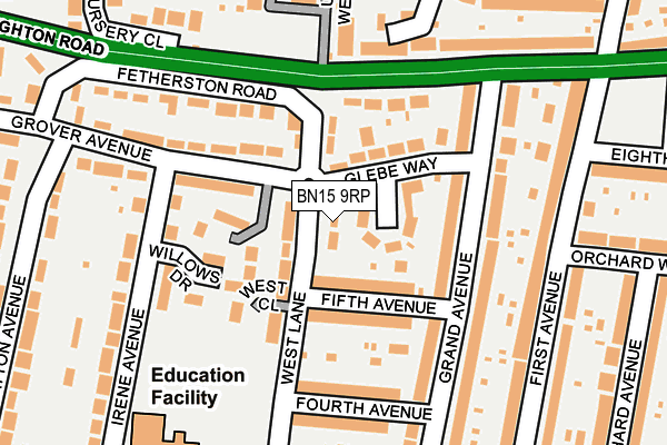 BN15 9RP map - OS OpenMap – Local (Ordnance Survey)