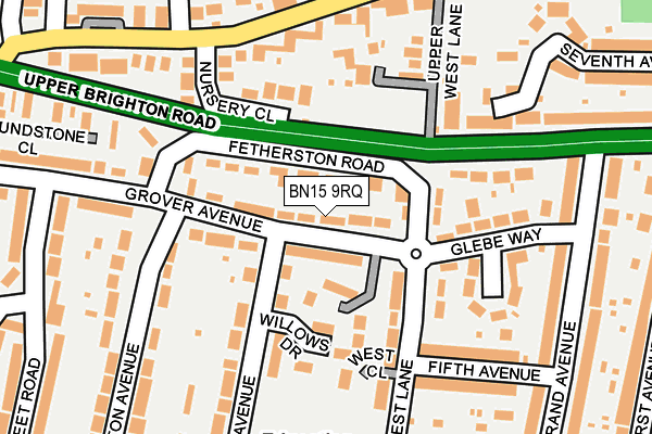 BN15 9RQ map - OS OpenMap – Local (Ordnance Survey)