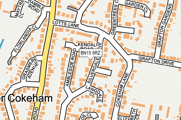 BN15 9RZ map - OS OpenMap – Local (Ordnance Survey) BN15 9RZ map - OS OpenMap – Local (Ordnance Survey)