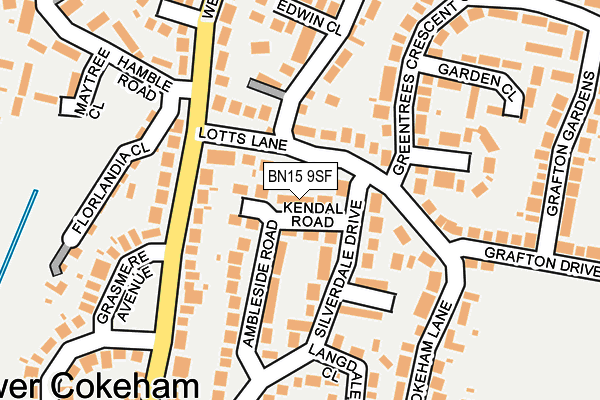 BN15 9SF map - OS OpenMap – Local (Ordnance Survey) BN15 9SF map - OS OpenMap – Local (Ordnance Survey)