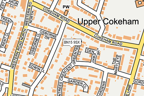 BN15 9SX map - OS OpenMap – Local (Ordnance Survey) BN15 9SX map - OS OpenMap – Local (Ordnance Survey)