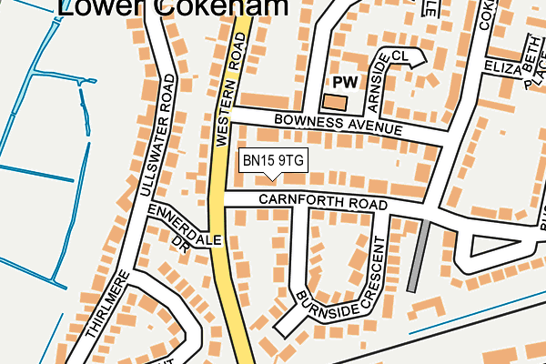 BN15 9TG map - OS OpenMap – Local (Ordnance Survey) BN15 9TG map - OS OpenMap – Local (Ordnance Survey)