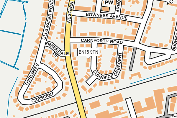 BN15 9TN map - OS OpenMap – Local (Ordnance Survey) BN15 9TN map - OS OpenMap – Local (Ordnance Survey)
