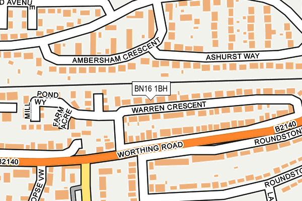 BN16 1BH map - OS OpenMap – Local (Ordnance Survey) BN16 1BH map - OS OpenMap – Local (Ordnance Survey)