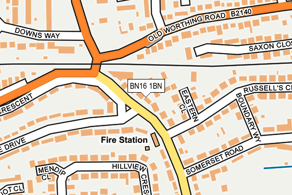 BN16 1BN map - OS OpenMap – Local (Ordnance Survey) BN16 1BN map - OS OpenMap – Local (Ordnance Survey)