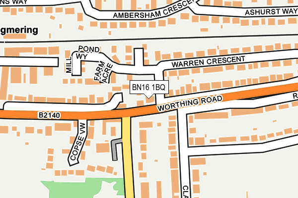 BN16 1BQ map - OS OpenMap – Local (Ordnance Survey) BN16 1BQ map - OS OpenMap – Local (Ordnance Survey)