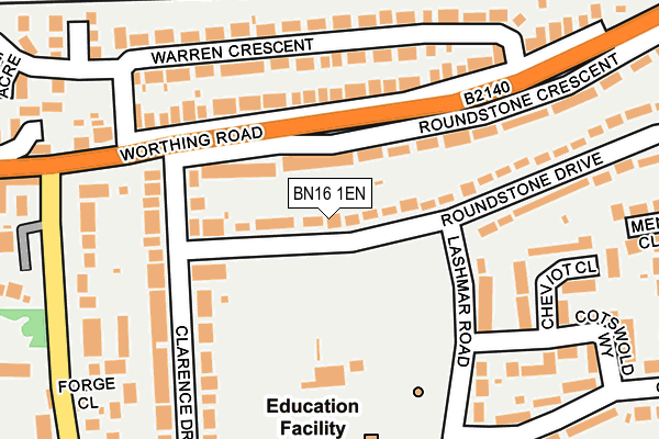 BN16 1EN map - OS OpenMap – Local (Ordnance Survey) BN16 1EN map - OS OpenMap – Local (Ordnance Survey)