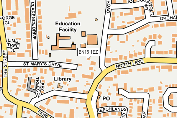 BN16 1EZ map - OS OpenMap – Local (Ordnance Survey) BN16 1EZ map - OS OpenMap – Local (Ordnance Survey)