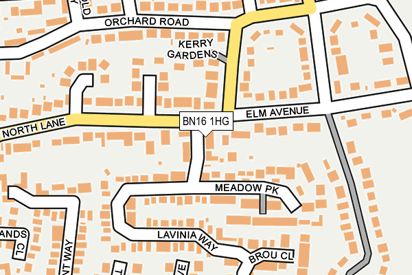 BN16 1HG map - OS OpenMap – Local (Ordnance Survey) BN16 1HG map - OS OpenMap – Local (Ordnance Survey)