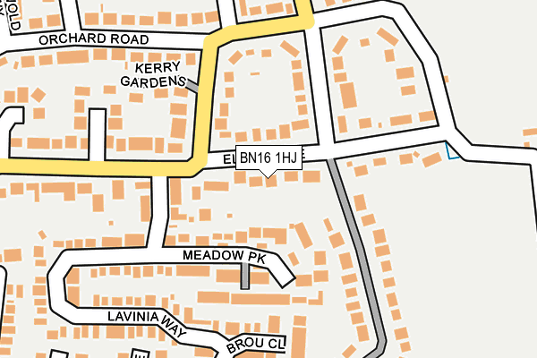 BN16 1HJ map - OS OpenMap – Local (Ordnance Survey) BN16 1HJ map - OS OpenMap – Local (Ordnance Survey)