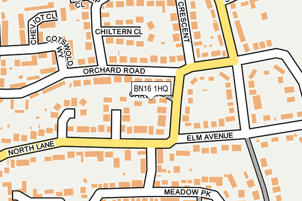 BN16 1HQ map - OS OpenMap – Local (Ordnance Survey) BN16 1HQ map - OS OpenMap – Local (Ordnance Survey)