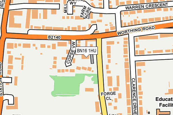 BN16 1HU map - OS OpenMap – Local (Ordnance Survey) BN16 1HU map - OS OpenMap – Local (Ordnance Survey)
