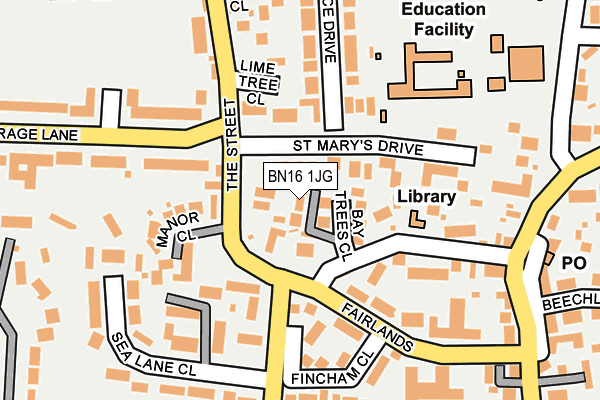 BN16 1JG map - OS OpenMap – Local (Ordnance Survey) BN16 1JG map - OS OpenMap – Local (Ordnance Survey)