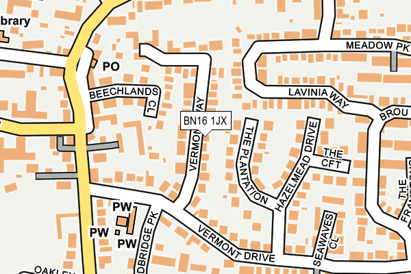 BN16 1JX map - OS OpenMap – Local (Ordnance Survey) BN16 1JX map - OS OpenMap – Local (Ordnance Survey)