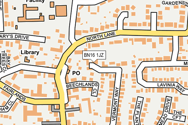 BN16 1JZ map - OS OpenMap – Local (Ordnance Survey) BN16 1JZ map - OS OpenMap – Local (Ordnance Survey)