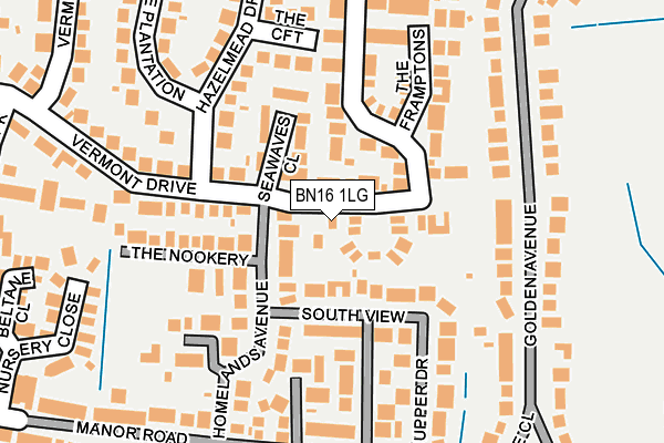 BN16 1LG map - OS OpenMap – Local (Ordnance Survey) BN16 1LG map - OS OpenMap – Local (Ordnance Survey)