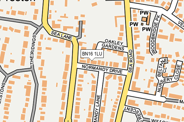 BN16 1LU map - OS OpenMap – Local (Ordnance Survey) BN16 1LU map - OS OpenMap – Local (Ordnance Survey)