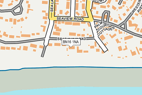 BN16 1NA map - OS OpenMap – Local (Ordnance Survey) BN16 1NA map - OS OpenMap – Local (Ordnance Survey)