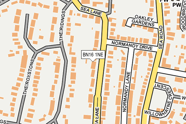 BN16 1NE map - OS OpenMap – Local (Ordnance Survey) BN16 1NE map - OS OpenMap – Local (Ordnance Survey)