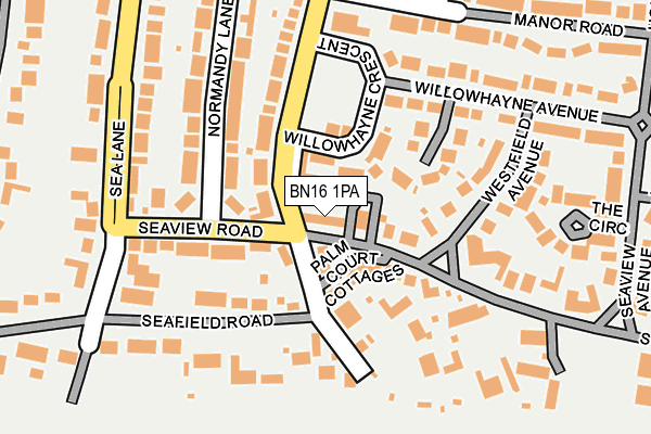 BN16 1PA map - OS OpenMap – Local (Ordnance Survey) BN16 1PA map - OS OpenMap – Local (Ordnance Survey)