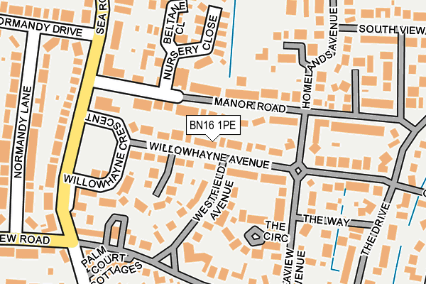 BN16 1PE map - OS OpenMap – Local (Ordnance Survey) BN16 1PE map - OS OpenMap – Local (Ordnance Survey)