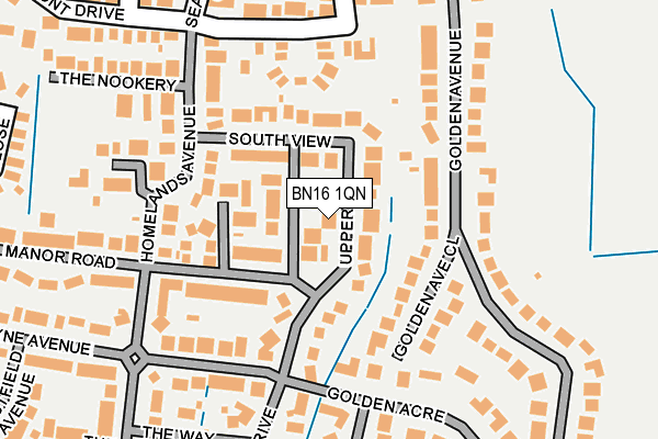 BN16 1QN map - OS OpenMap – Local (Ordnance Survey) BN16 1QN map - OS OpenMap – Local (Ordnance Survey)