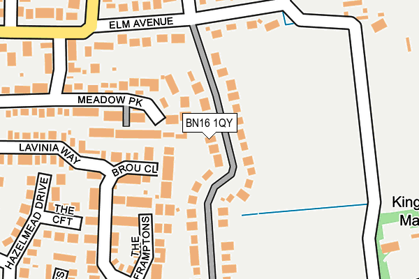 BN16 1QY map - OS OpenMap – Local (Ordnance Survey) BN16 1QY map - OS OpenMap – Local (Ordnance Survey)