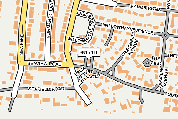 BN16 1TL map - OS OpenMap – Local (Ordnance Survey) BN16 1TL map - OS OpenMap – Local (Ordnance Survey)