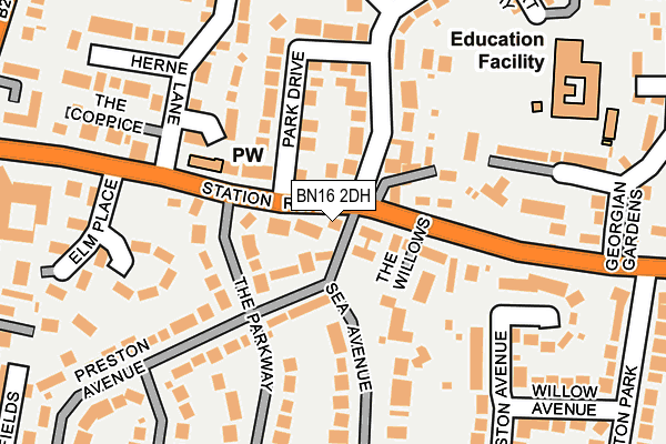 BN16 2DH map - OS OpenMap – Local (Ordnance Survey) BN16 2DH map - OS OpenMap – Local (Ordnance Survey)