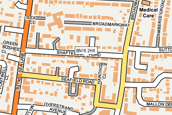 BN16 2HX map - OS OpenMap – Local (Ordnance Survey) BN16 2HX map - OS OpenMap – Local (Ordnance Survey)