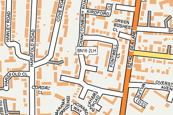 BN16 2LH map - OS OpenMap – Local (Ordnance Survey) BN16 2LH map - OS OpenMap – Local (Ordnance Survey)