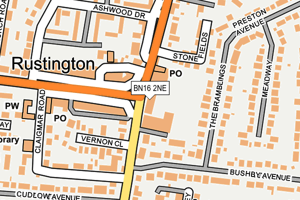 BN16 2NE map - OS OpenMap – Local (Ordnance Survey) BN16 2NE map - OS OpenMap – Local (Ordnance Survey)