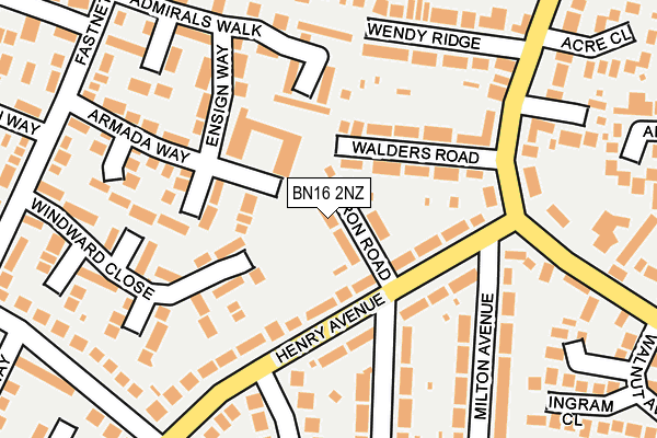 BN16 2NZ map - OS OpenMap – Local (Ordnance Survey) BN16 2NZ map - OS OpenMap – Local (Ordnance Survey)