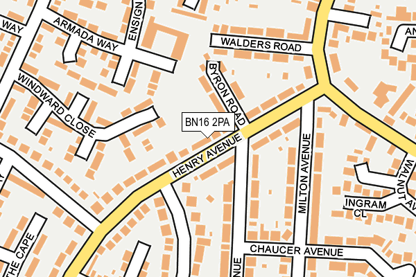 BN16 2PA map - OS OpenMap – Local (Ordnance Survey) BN16 2PA map - OS OpenMap – Local (Ordnance Survey)