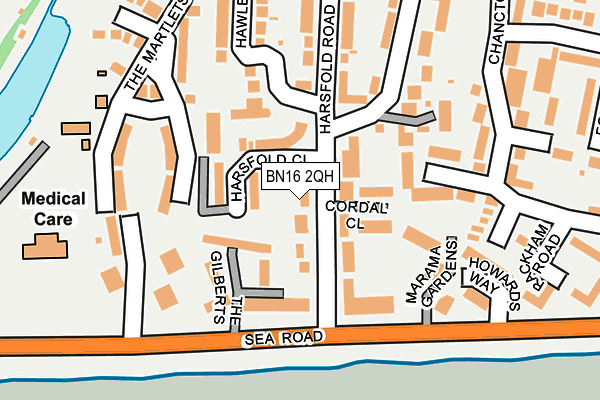 BN16 2QH map - OS OpenMap – Local (Ordnance Survey)