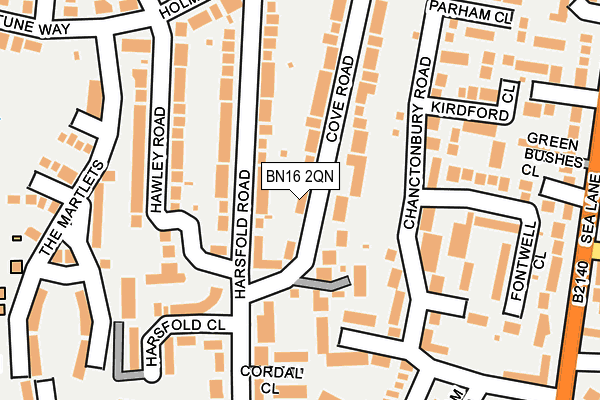 BN16 2QN map - OS OpenMap – Local (Ordnance Survey) BN16 2QN map - OS OpenMap – Local (Ordnance Survey)