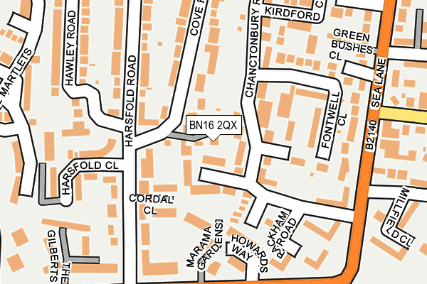 BN16 2QX map - OS OpenMap – Local (Ordnance Survey) BN16 2QX map - OS OpenMap – Local (Ordnance Survey)