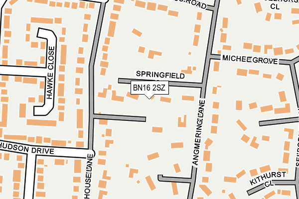 BN16 2SZ map - OS OpenMap – Local (Ordnance Survey) BN16 2SZ map - OS OpenMap – Local (Ordnance Survey)