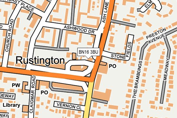 BN16 3BU map - OS OpenMap – Local (Ordnance Survey)