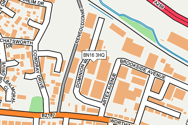 BN16 3HQ map - OS OpenMap – Local (Ordnance Survey) BN16 3HQ map - OS OpenMap – Local (Ordnance Survey)