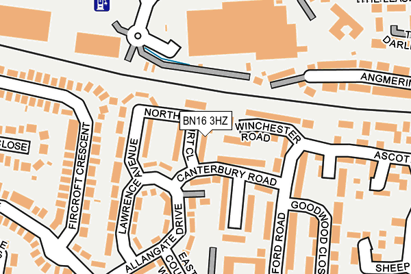 BN16 3HZ map - OS OpenMap – Local (Ordnance Survey) BN16 3HZ map - OS OpenMap – Local (Ordnance Survey)