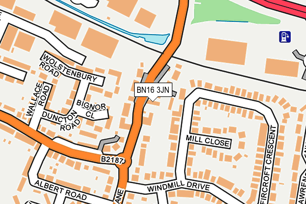 BN16 3JN map - OS OpenMap – Local (Ordnance Survey) BN16 3JN map - OS OpenMap – Local (Ordnance Survey)