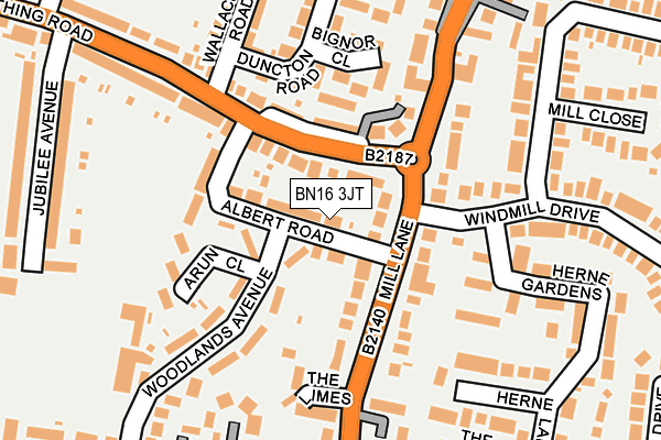 BN16 3JT map - OS OpenMap – Local (Ordnance Survey) BN16 3JT map - OS OpenMap – Local (Ordnance Survey)