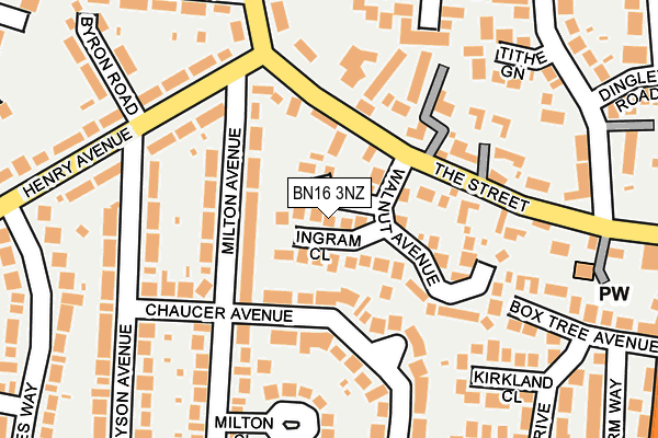 BN16 3NZ map - OS OpenMap – Local (Ordnance Survey) BN16 3NZ map - OS OpenMap – Local (Ordnance Survey)